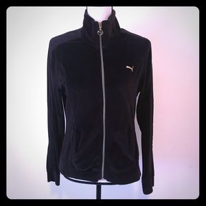 Puma velvet zipper jacket black